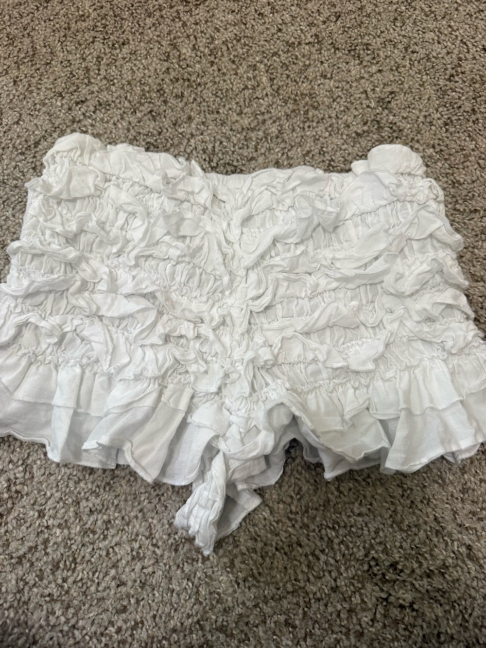 White Ruffled Mini Skort - Picture 4 of 4